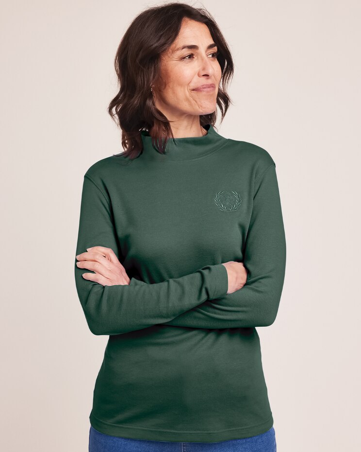 Essential Knit Long Sleeve Mock Top image number 1