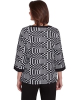 Alfred Dunner® Runway Ready Houndstooth Textured Top thumbnail number 2