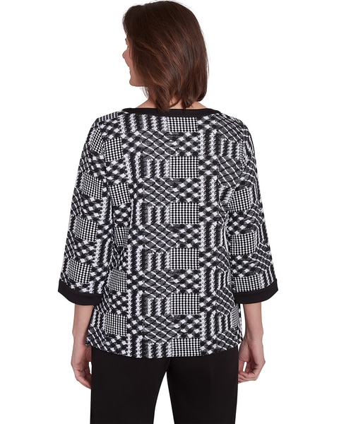 Alfred Dunner® Runway Ready Houndstooth Textured Top