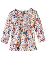 Haband Women’s Split Neck Crepe Top with Ruffle Bib thumbnail number 1
