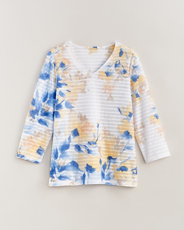 Alfred Dunner® Flower Power Floral Texture Knit Top image number 2