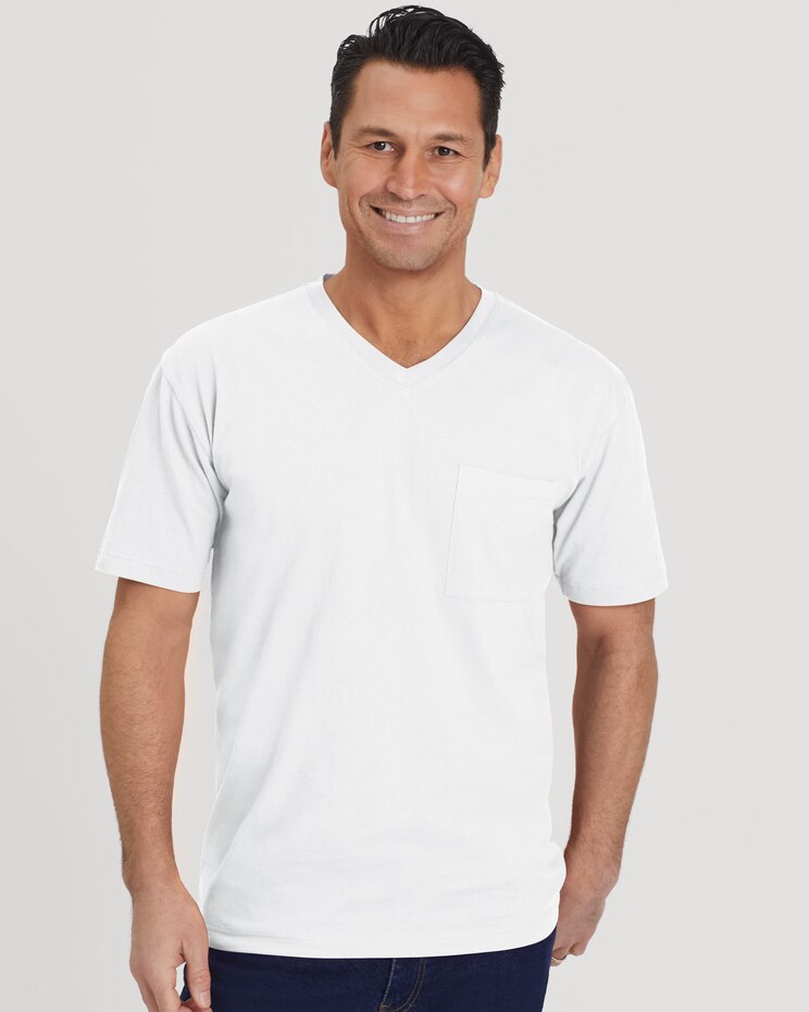 John Blair Everyday Jersey Knit Short-Sleeve Pocket V-Neck Tee image number 1