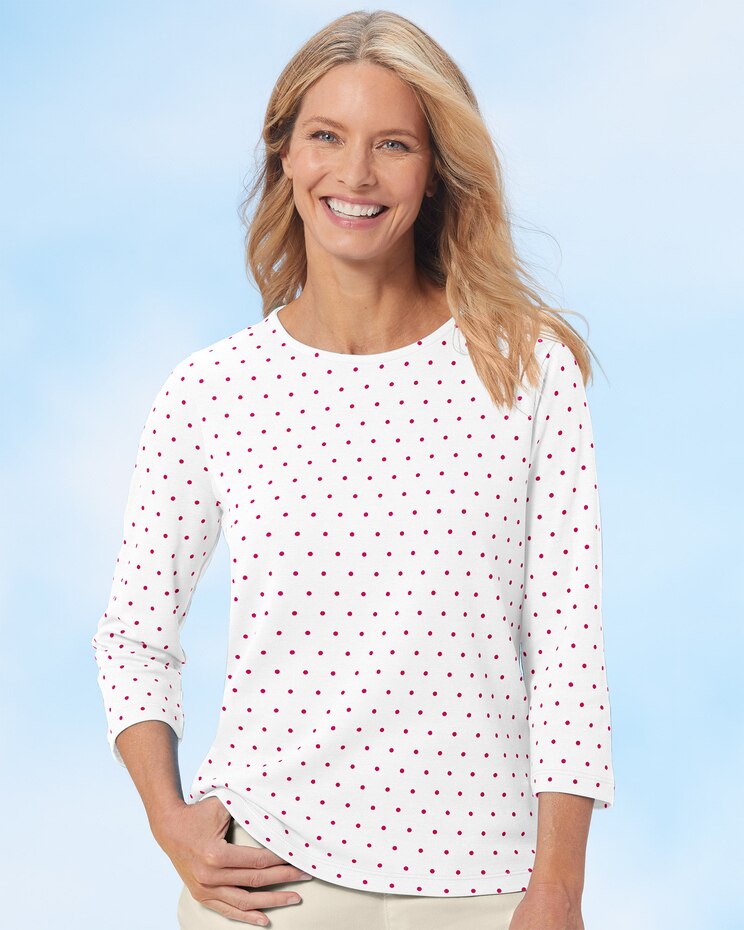 3/4 Sleeve Dot Tee image number 1