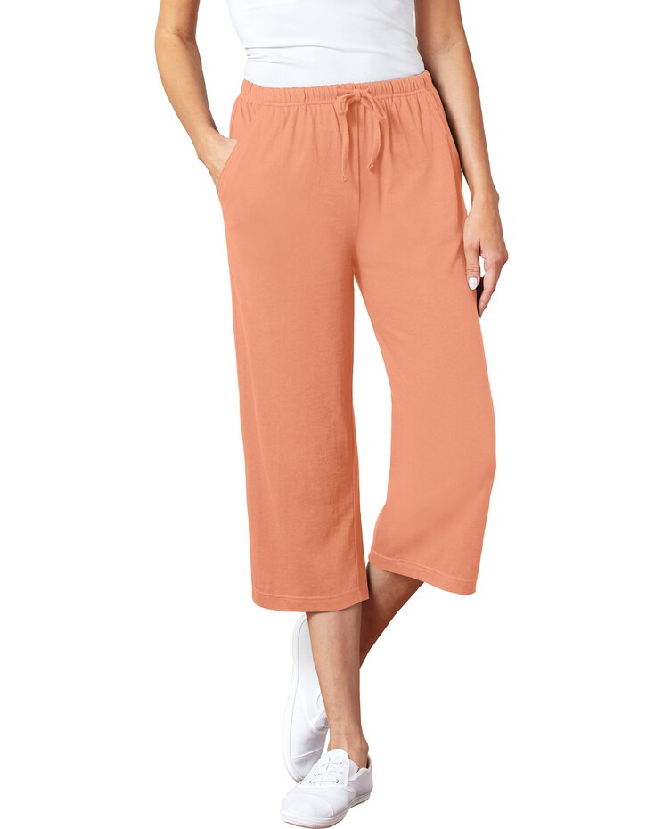 Haband Jersey-Knit Capris with Drawstring Waist image number 1