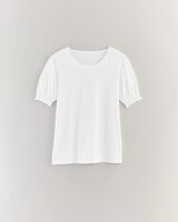 Slub Knit Smocked Sleeve Top thumbnail number 2