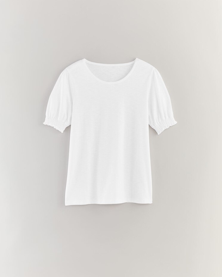 Slub Knit Smocked Sleeve Top image number 2