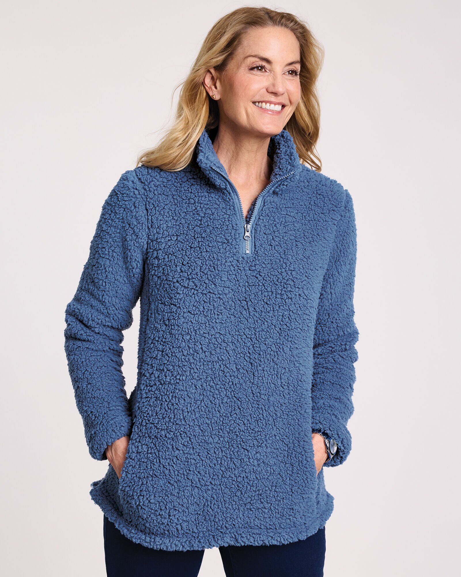 Women's quarter zip sherpa pullover discount