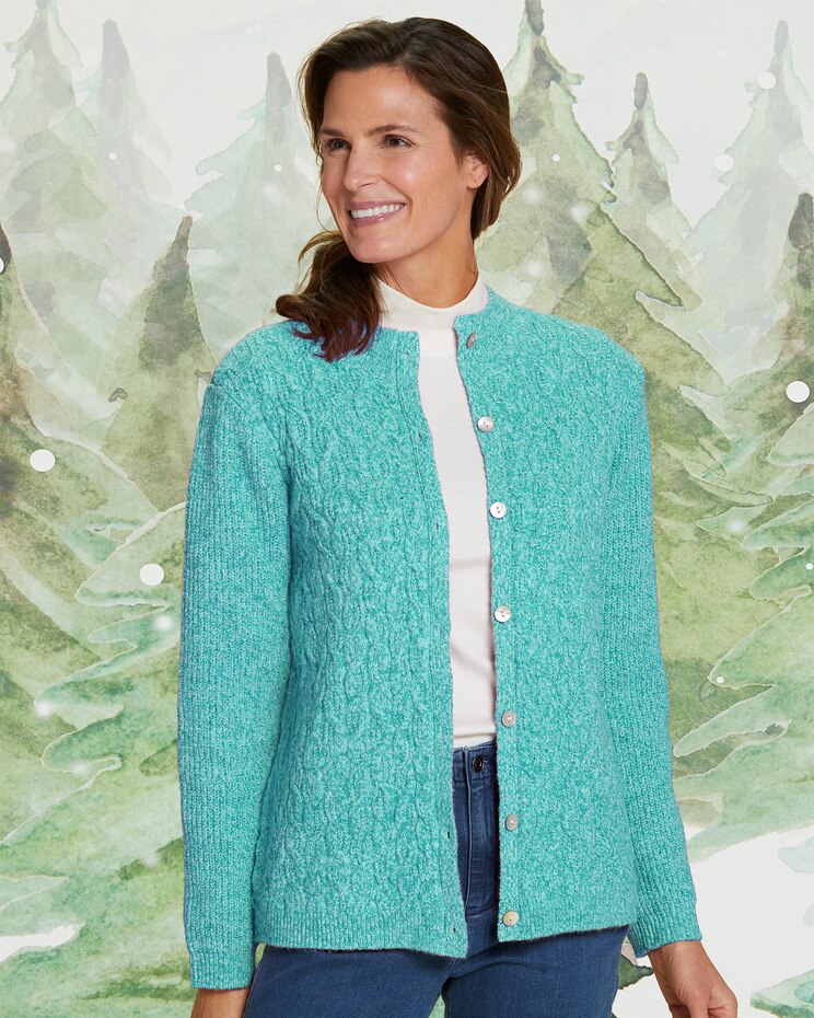 Cable & Shaker Mockneck Cardigan image number 2