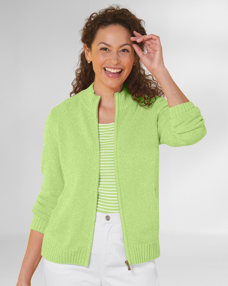 Bayside Cotton Zip-Front Cardigan image number 1