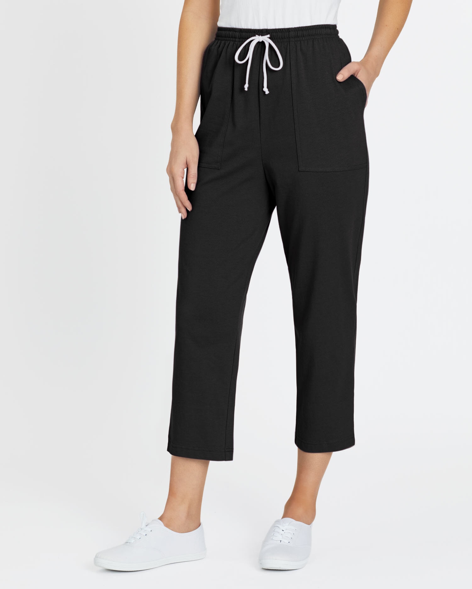 Pull On Knit Drawstring Sport Capris Blair