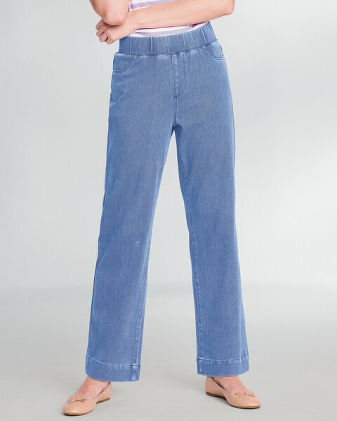 Classic Knit Denim Wide-Leg