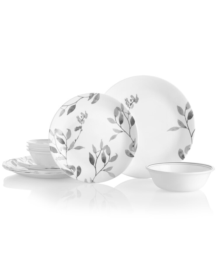 Corelle Misty Leaves 12pc Round Dinnerware Set image number 1