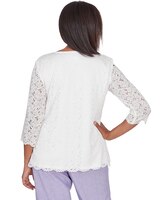 Alfred Dunner® Isn't It Romantic Lace Tulip Hem Top with Necklace thumbnail number 3