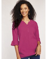 Gauze Flounce Sleeve Tunic thumbnail number 1