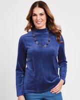 Velour Mock Neck Top thumbnail number 1