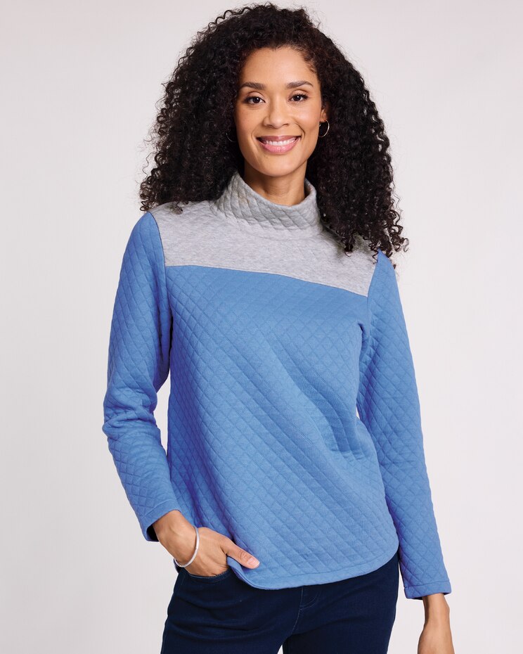 Quilted Colorblock Top image number 1