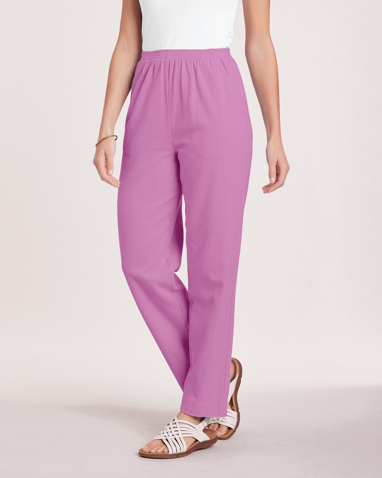 Crinkle Calcutta Cloth Pull-On Pants image number 1