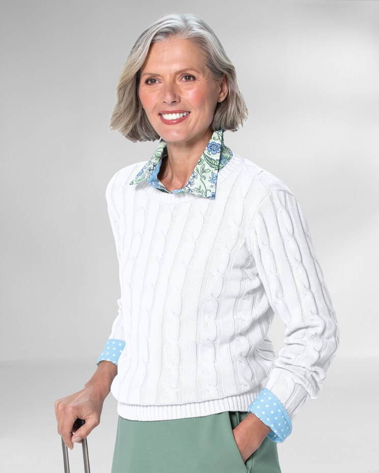 Bayside Cotton Cable Sweater image number 1