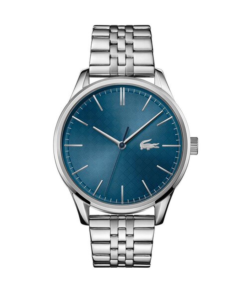 Lacoste Vienna Silver-Tone Stainless Steel Watch, Blue Dial
