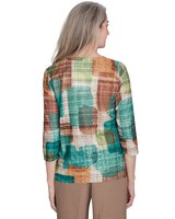 Alfred Dunner® Emerald Isle Color Blocking Texture Top thumbnail number 2