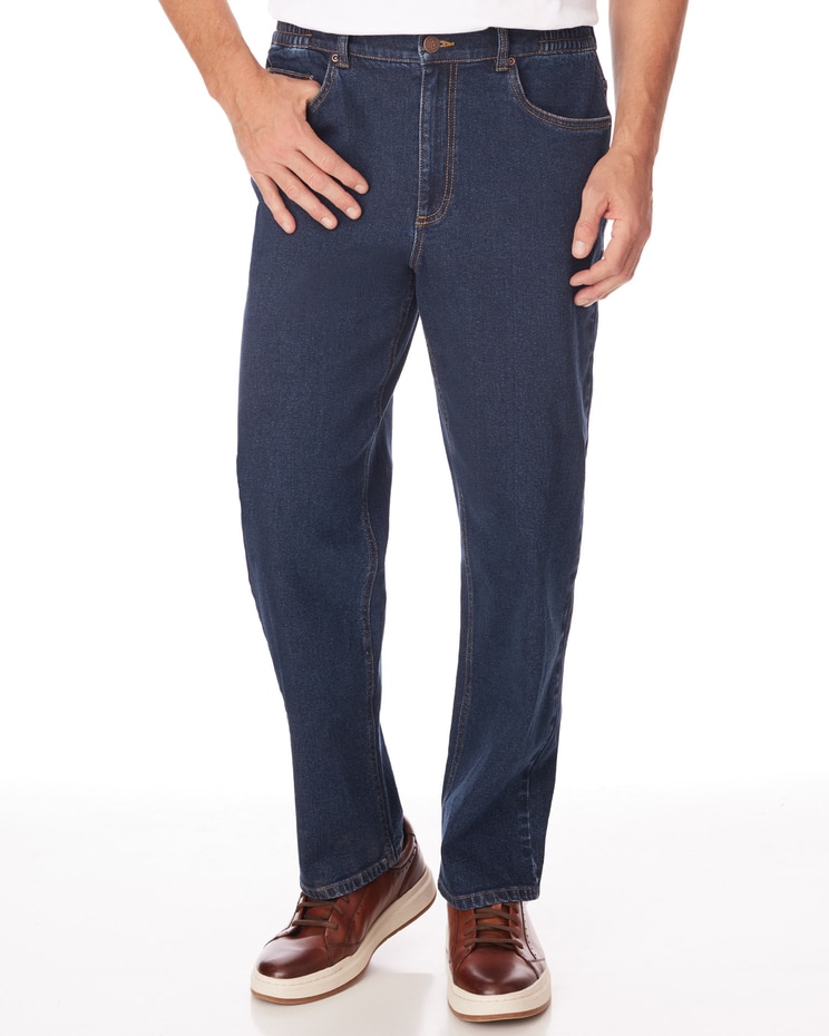 John Blair Flex Relaxed-Fit Side-Elastic Jeans image number 1