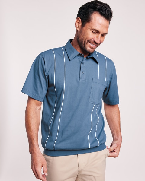 John Blair Piped Banded-Bottom Polo