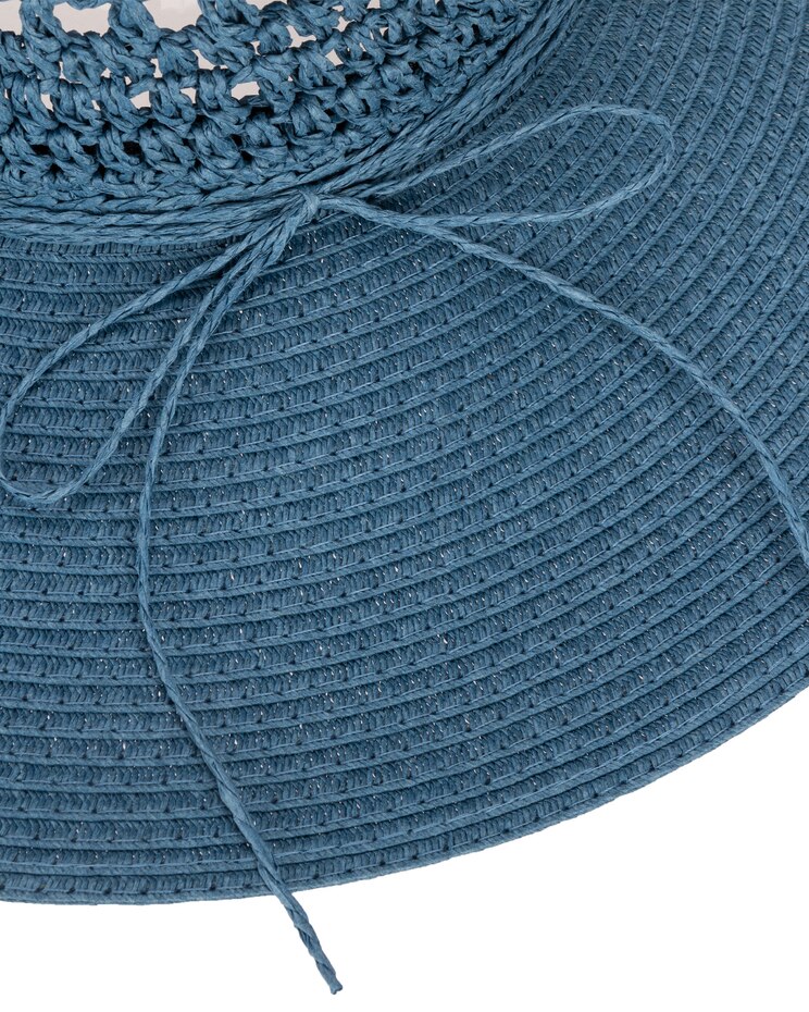 Paperbraid And Crochet Wide Brim Floppy Hat image number 6