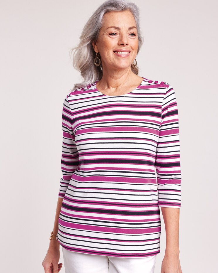 Essential Knit Button-Trim Top image number 1