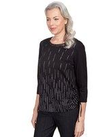 Alfred Dunner® World Traveler Metallic Vertical Foil Top thumbnail number 3