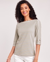 Three-Quarter Sleeve Criss-Cross Sailor Top thumbnail number 1