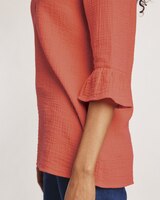 Gauze Flounce Sleeve Tunic thumbnail number 2