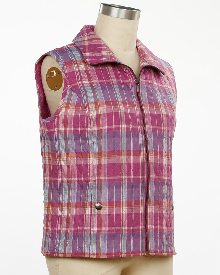 Southern Lady Tia Quilted Plaid Vest image number 1