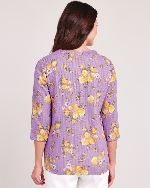 Lace Trim Pointelle Top
