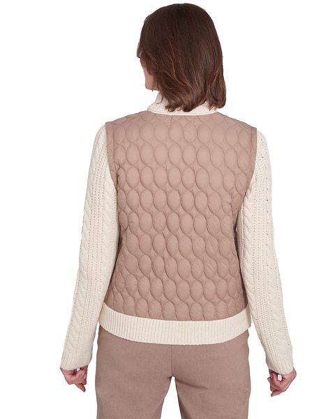 Alfred Dunner® Telluride Sweater Trim Quilted Jacket