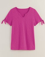 Slub Knit Tie Sleeve Top thumbnail number 5