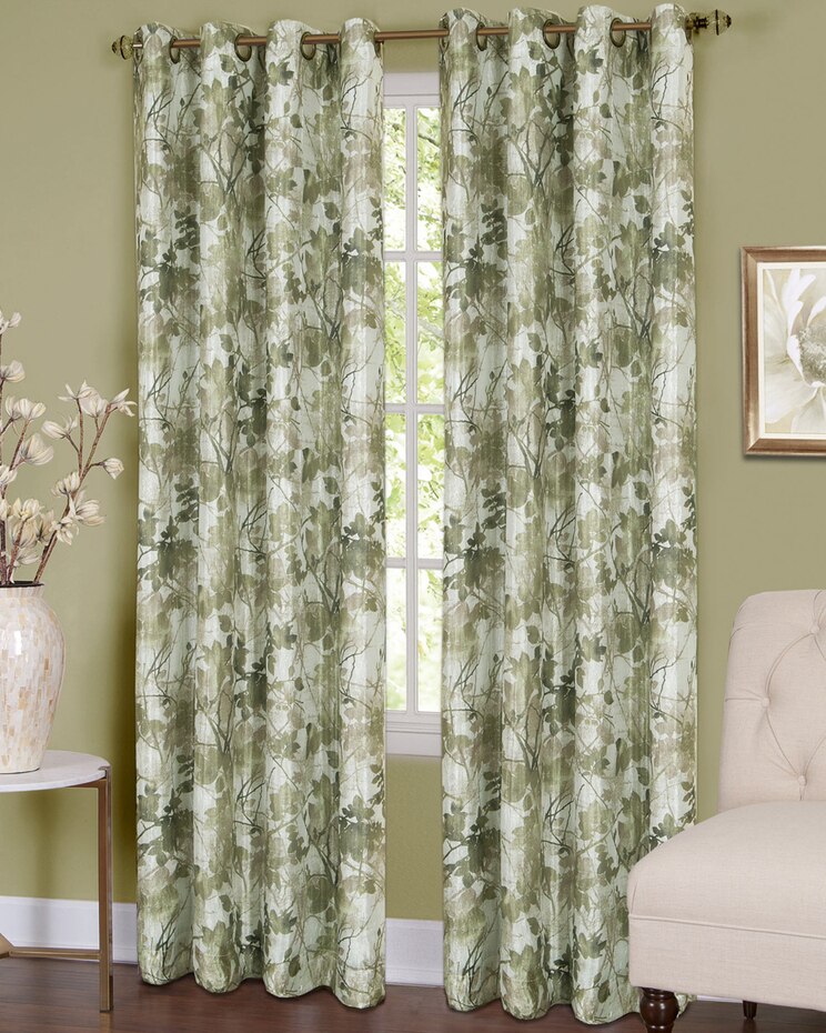 Tranquil Lined Grommet Window Curtain Panel image number 1