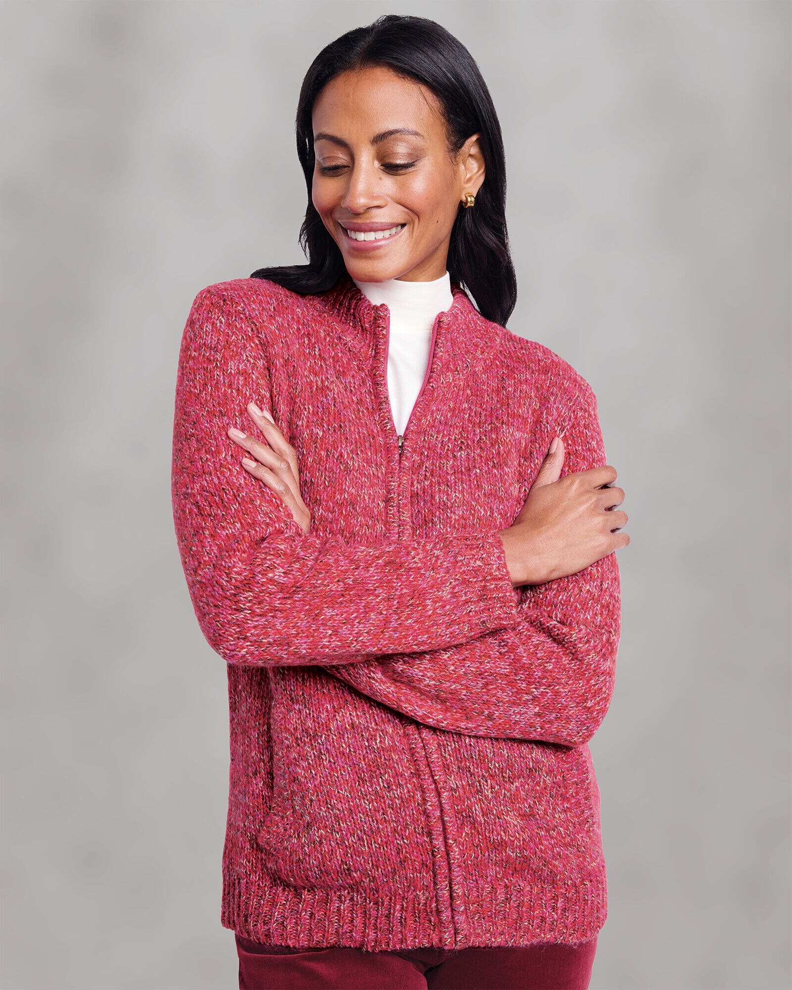 Cozy Soft Zip Front Cardigan Blair