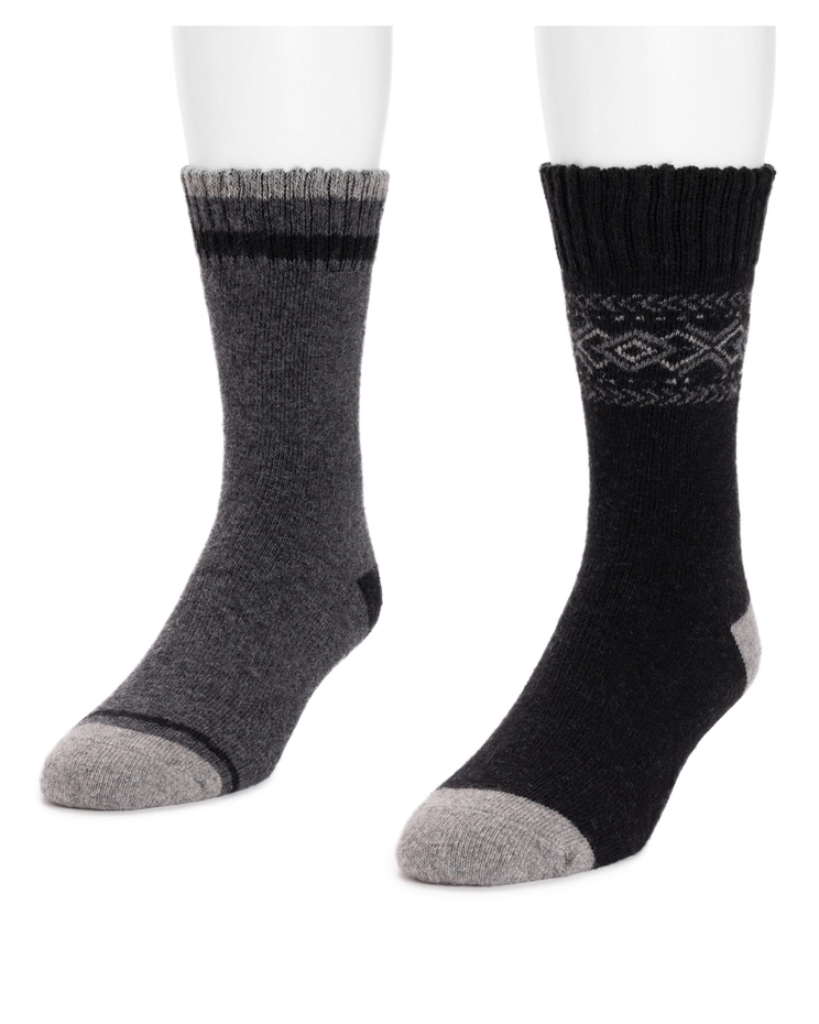 MUK LUKS® Wool Blend Boot Socks - 2PK image number 3