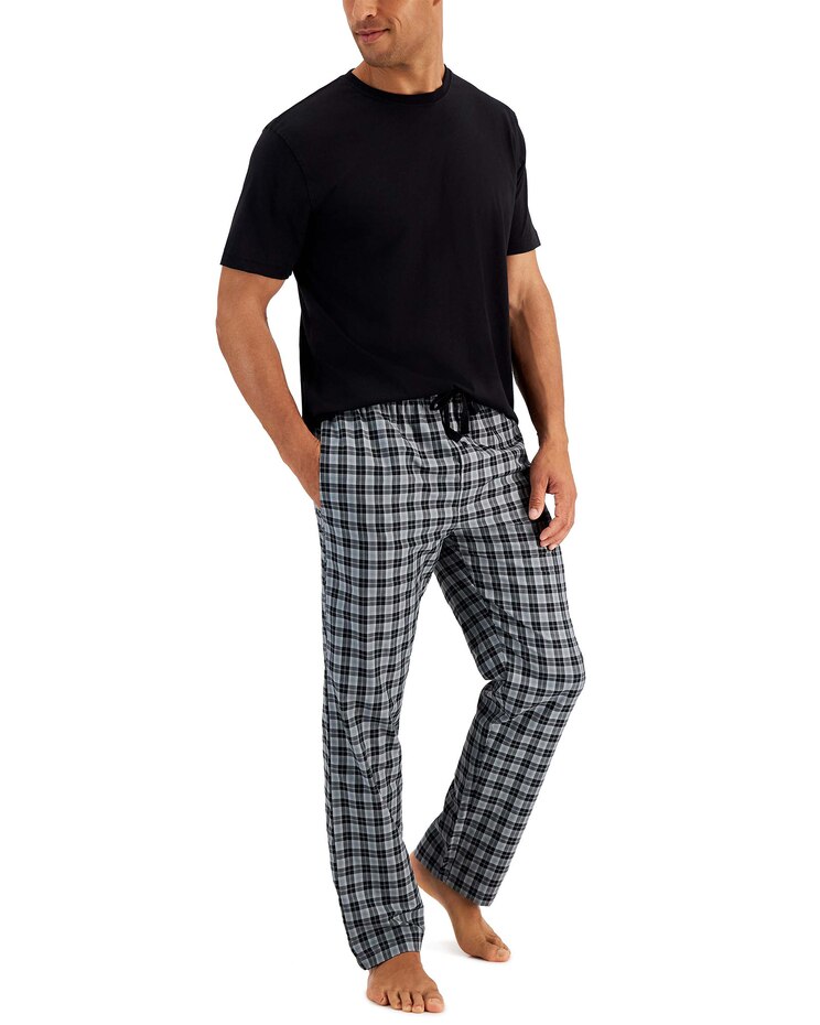 Hanes Woven Pant with Knit SS Top image number 1