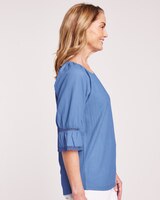 Knit Crinkle Peasant Top thumbnail number 3