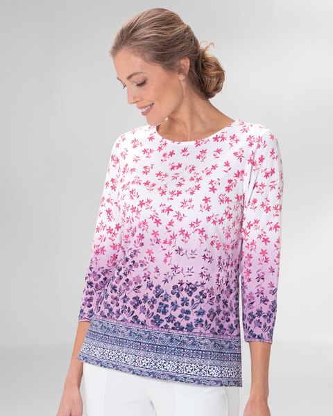 Prima™ Falling Flowers Border-Print Tee