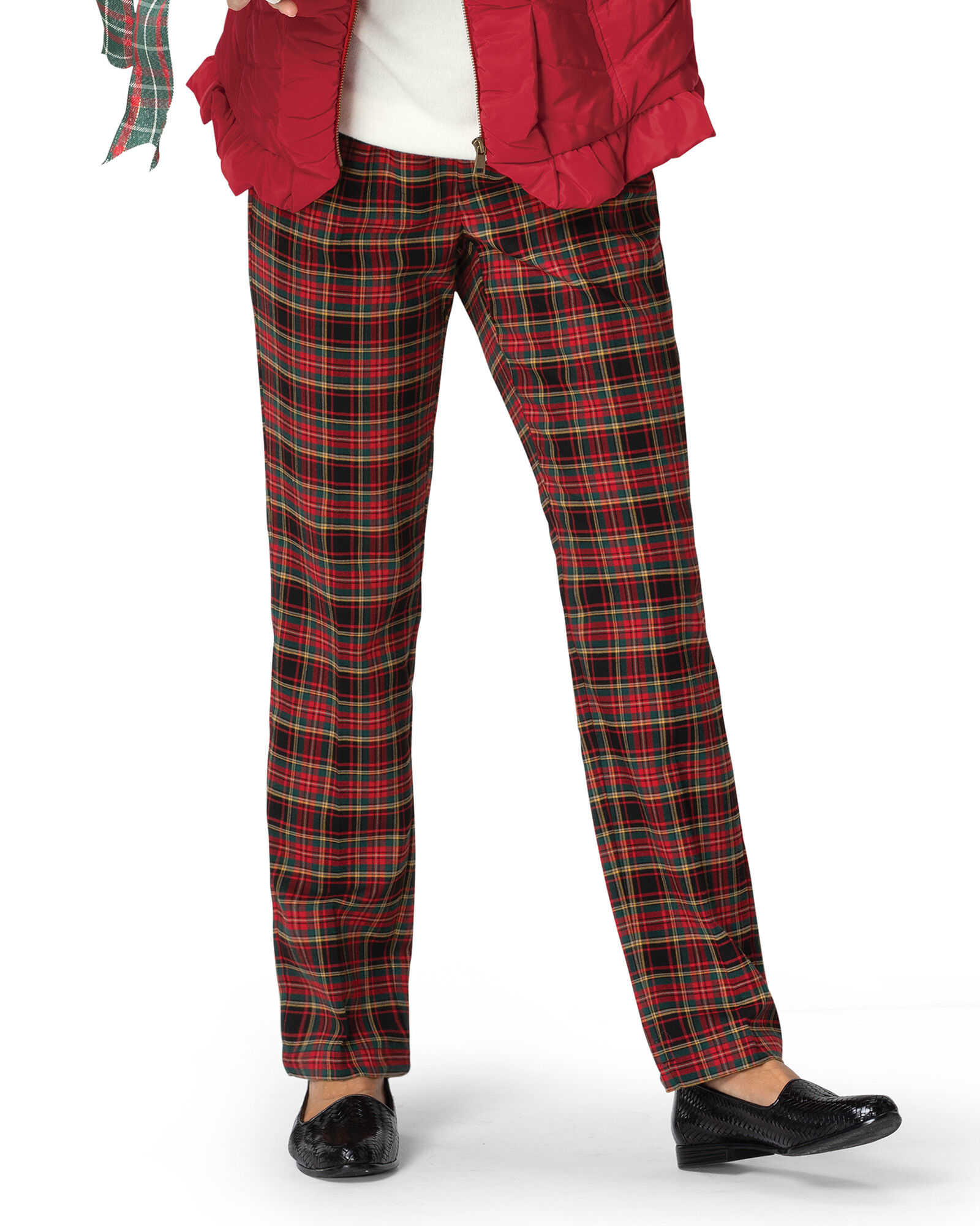 Plaid pull on pants deals