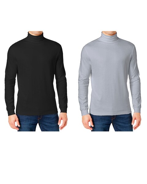 Galaxy By Harvic Long Sleeve Turtle Neck Tee-2 Pack