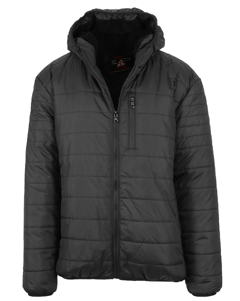 Spire By Galaxy Sherpa-Lined Hooded Puffer Jacket