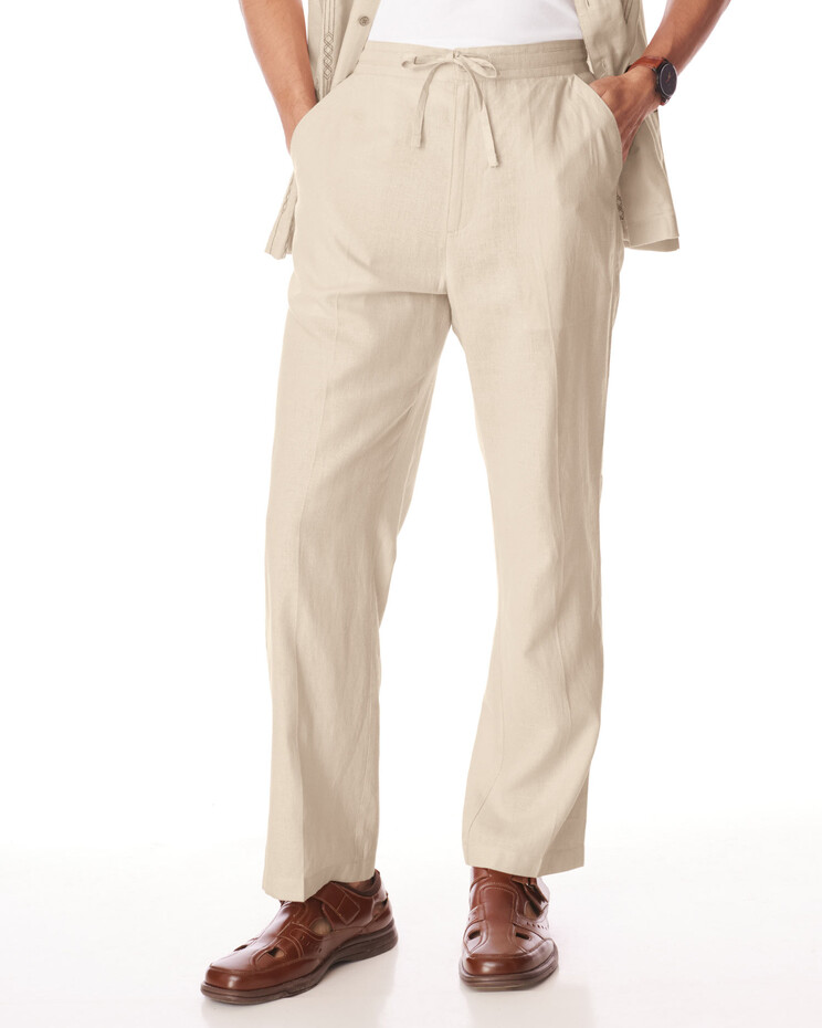 John Blair® Relaxed-Fit Linen Blend Drawstring Pants