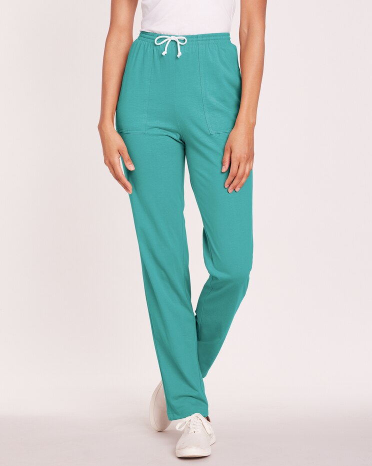 Pull-On Knit Drawstring Sport Pants image number 1