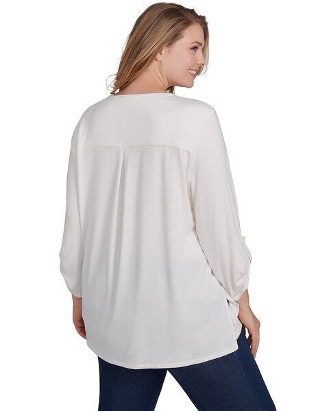 Ruby Rd® Paisley Patch Knit Top Emboidery