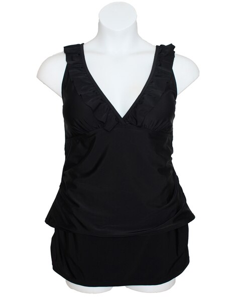 Simply Fit Plus Fashion Tankini With Skirted Bottom