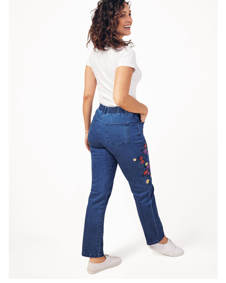 DenimEase™ Embroidered Jeans image number 4