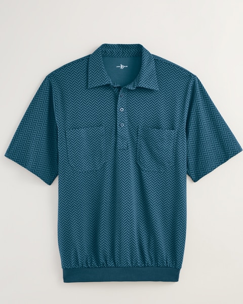 John Blair Short-Sleeve Banded-Bottom Polo